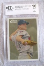 Chris Parmelee RC 2006 Bowman Heritage Rookie Graded BccG10!  Twins OF RC