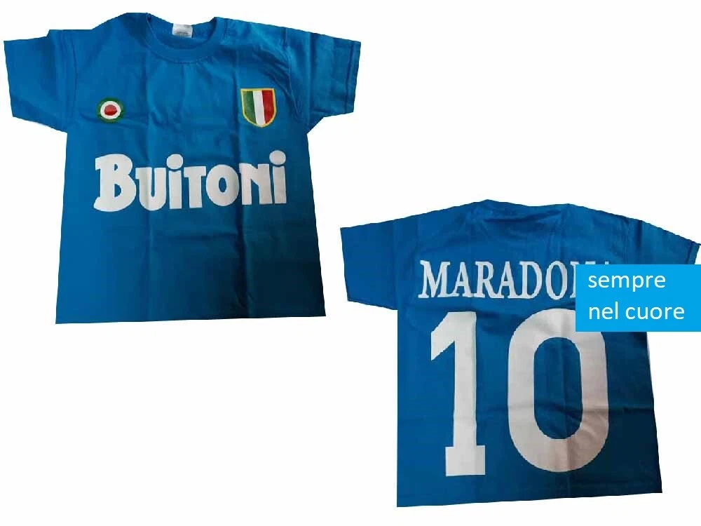 t-shirt maglietta cotone fan di maradona napoli maglia napoli buitoni ROB