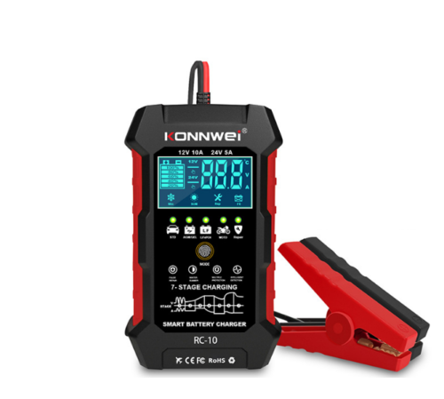 KONNWEI RC-10 12V10A 24V 5A smart automatic battery charger pulse repair tool - Afbeelding 1 van 3