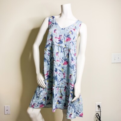 BELLAMBRA blue Linen Halter Dress Size S NWT UK