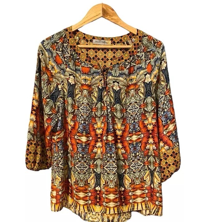 Figueroa Floral Print Long Sleeve Blouse for Women PXL