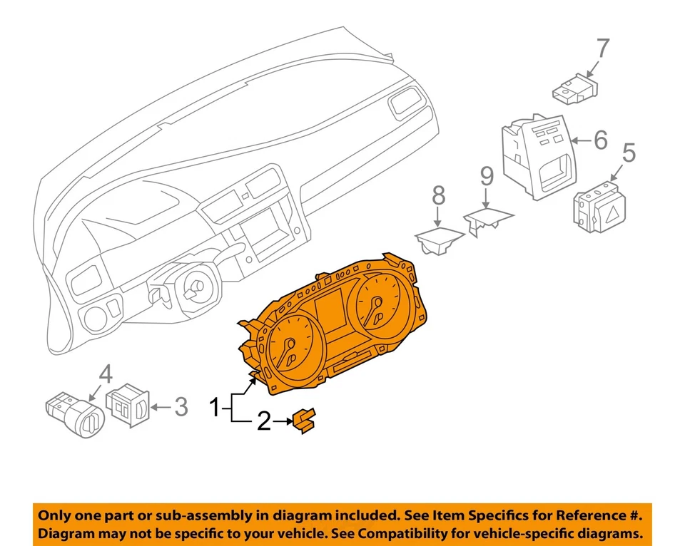 Medidor de velocímetro usado se adapta a: Volkswagen Golf Cluster 2016 Htbk Base MPH Foto 3 de 4