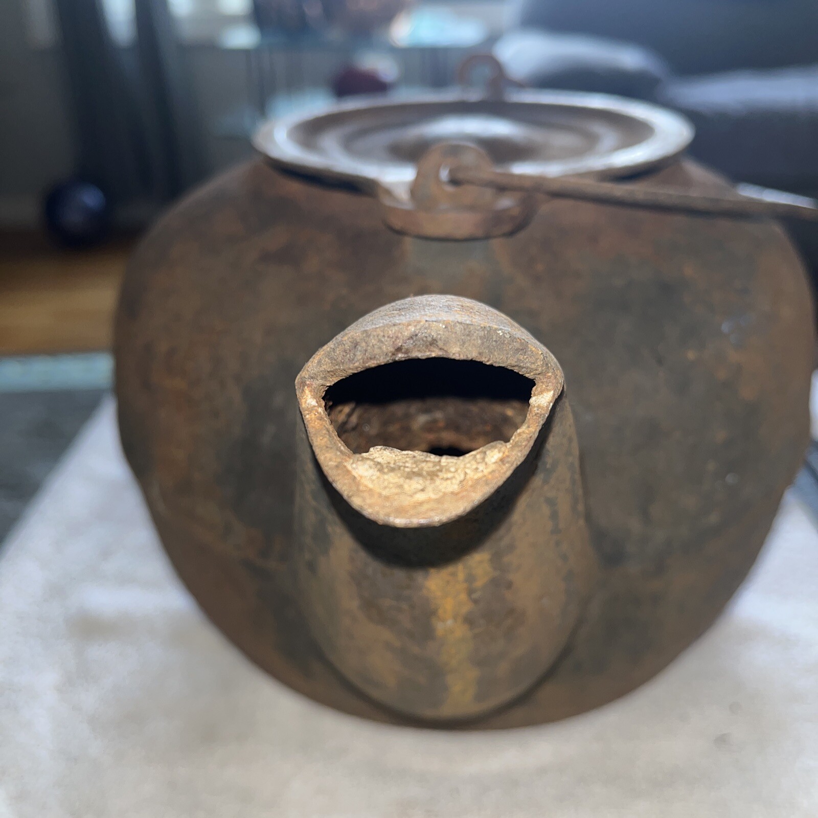 Vintage Cast Iron Tea Kettle wood burning stove woodstove 1.64 gallon