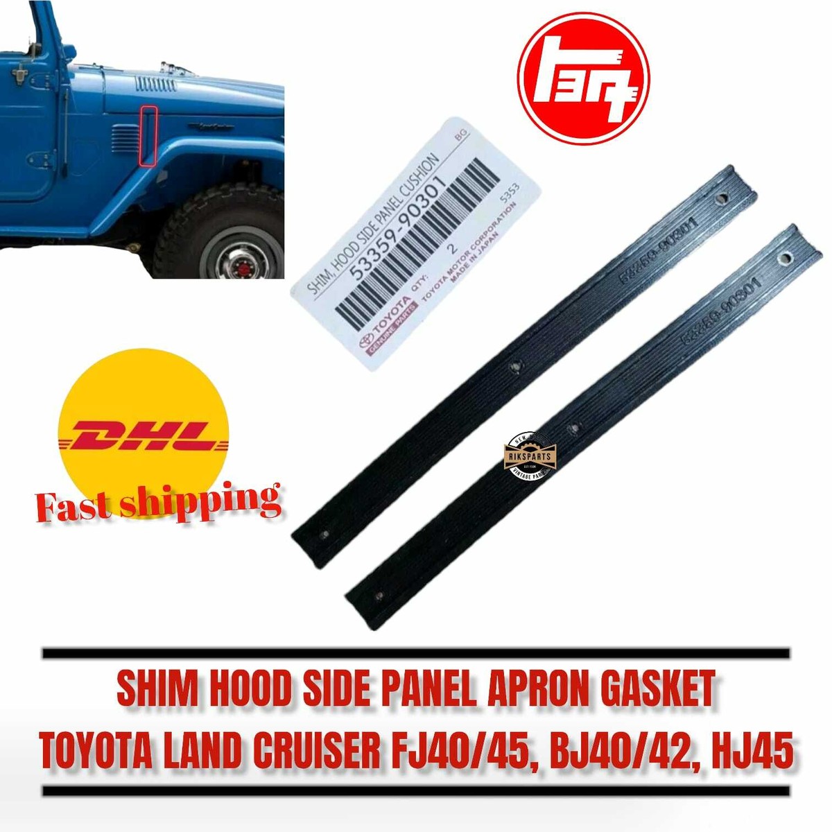 TOYOTA LAND CRUISER FJ40 FJ45 BJ40 BJ42 HJ45 SHIM HOOD SIDE PANEL