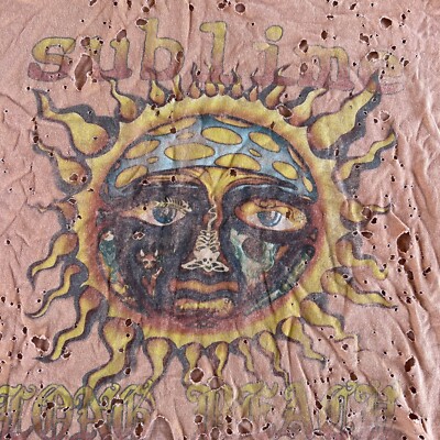 Sublime T-shirt Mens S/M Long Beach Orange Thrashed Destroyed Distressed