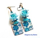 Teal Turquoise Flower & Flower Drops Handmade Earrings Florals Mother's Day Gift — photo 2