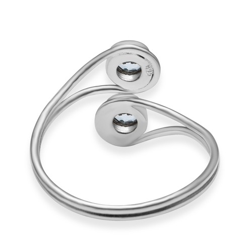 Blue Topaz Gemstone 925 Sterling Silver Handmade Bypass Wrap Wedding Women Ring - Bild 3 von 6