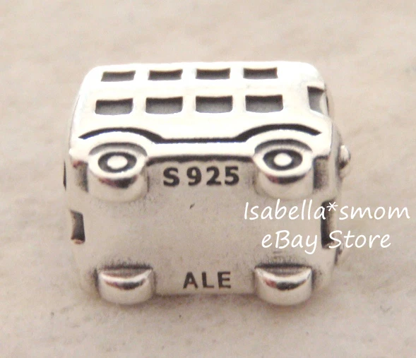 Nuovo 100% Autentico 925 Argento Pandora London Bus Smalto Bandiera Charm ~ Bead - Immagine 3 di 3
