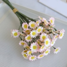 Silk Artificial Chamomile Daisies Floral Arrangement for Dining Table Decor
