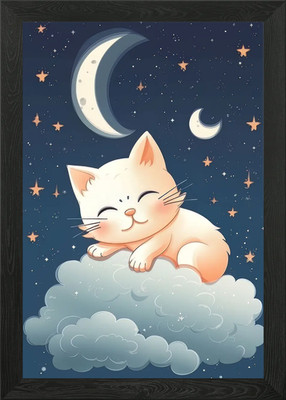 Sweet Dreams Kittie Cat Framed Wall Art Poster Canvas Print Picture