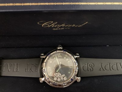 Chopard Happy Sport Black woman Watch floating Diamonds Dial 38 Mm ￼