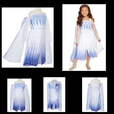 Disney Frozen 2 Elsa Snow Queen Dress Up Costume w/Cape Pretend Play 4-6X NEW 