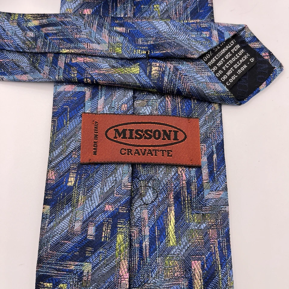Corbata de seda geométrica multicolor Missoni Cravatte Foto 2 de 3