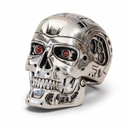925 Sterling Silver CZ Eyes Terminator Biker Robot Ring TA518A US Size 7~16 LZ