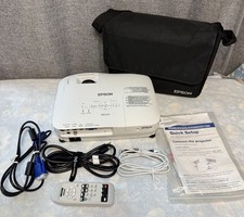 Epson EX3200 LCD Multimedia Projector H369A w/ Remote Cables Cord Bag WORKING