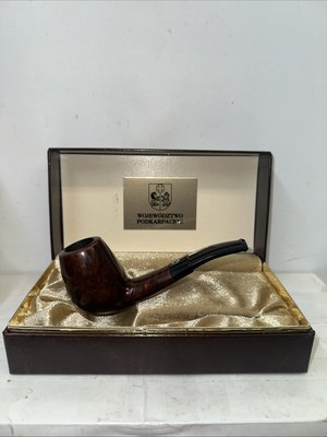 Handmade Worobiec Pipe 50 Smooth Finish Semi-Bent Egg Limited 55 Government Box