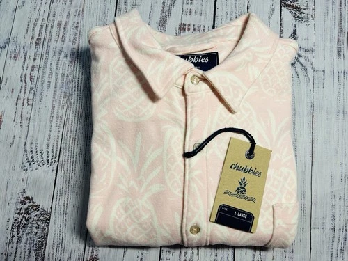 NEW Mens Chubbies Shacket Shirt Jacket Sz XL Pink  2133 - product listing photo