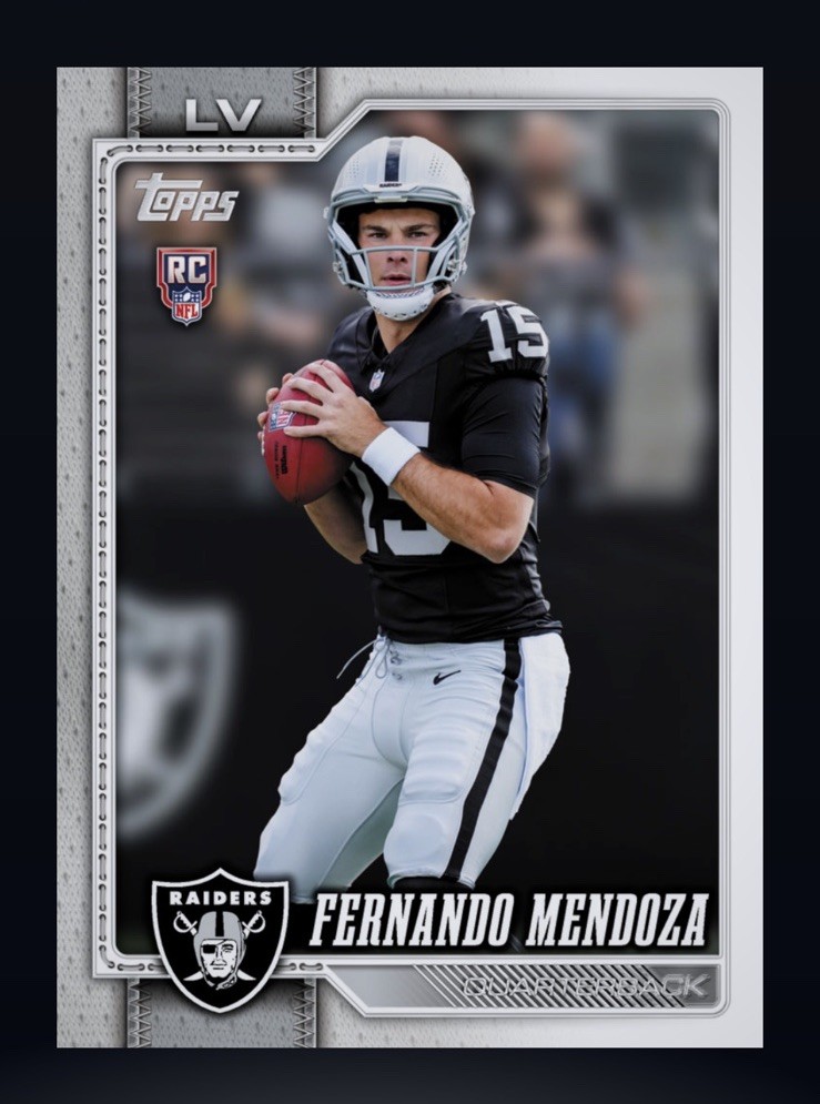 2026 Topps NFL Flagship Rookie Base RC - FERNANDO MENDOZA (TOPPS NFL DigitaICard