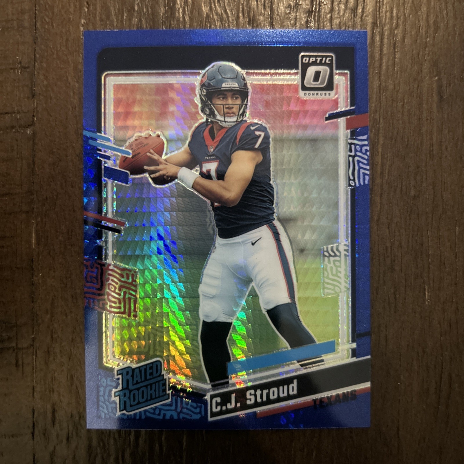 2023 Panini Donruss Optic - Rated Rookie C.J. Stroud #244 Blue Hyper Prizm (RC)