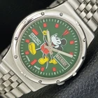 GENUINE VINTAGE SEIKO AUTOMATIC 7009A JAPAN MENS GREEN DIAL WATCH a701682-1