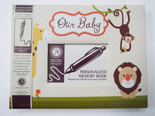 New View Gifts OUR BABY Photo Memory Album Jungle Animals Lion Monkey 9.5x12