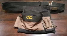 CLC Work Gear 1245 Tan/Black Polyester Tool Belt 5 Pockets Single Side Apron 