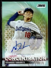 2025 Stadium Club Concentration Yoshinobu Yamamoto Auto /25 Los Angeles Dodgers