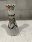 Vintage Czech/Bohemian 8.25” Frosted Glass Hand Painted Vase — photo 3
