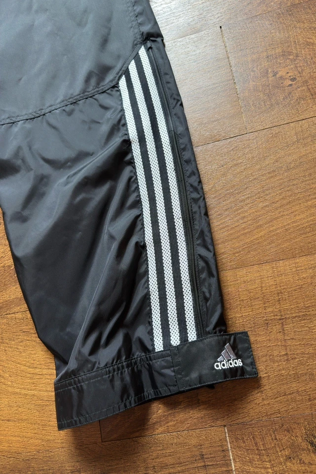 Pantalones deportivos de colección años 90 Adidas para hombre negros sin forro a rayas talla XL - 32X32 Foto 3 de 4