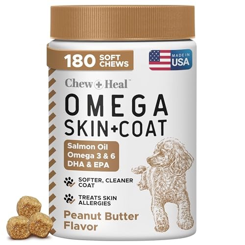 Omega for Dogs - Salmon Oil Soft Chews for Skin & Coat, Itch Relief, Omega 3,6,9