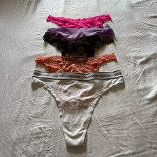 Victoria's Secret Panty Lot of 5 Size L Brazilian Thong Lace NWT
