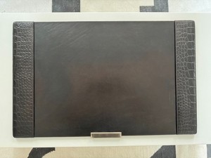 Ralph Lauren Brennan Leather Desk Blotter in Dark Brown Leather NIB Rare