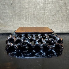 Wooden stand with Xylia wood, display stand, pattern sculpture handmade, 7.5"