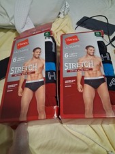 NEW IN BOX  2 6 PACKS HANES STRETCH BRIEFS COTTON XL 40 42 total 12 pair
