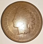 1865 US INDIAN HEAD CENT - EARLY CIVIL WAR PENNY - NICE GOOD DATE - USA 1865-P