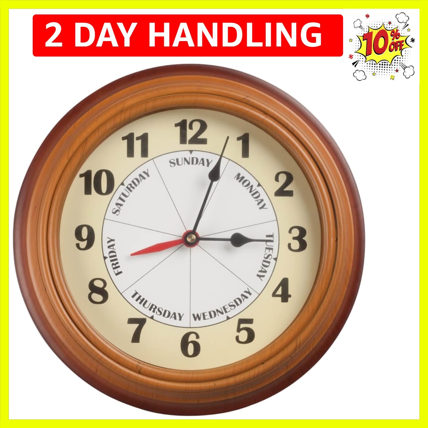 Elegant 12-Inch Analog Clock with Calendar Display - Perfect Retirement Gift