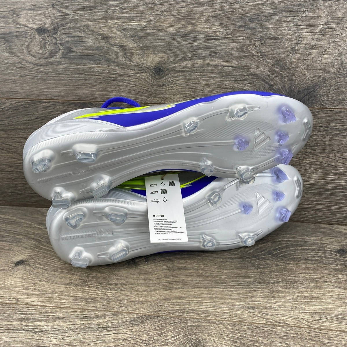 Adidas F50 League FG Soccer Cleats Silver Blue Neon Yellow  display picture 1