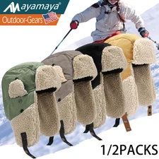 Outdoor Warm Winter Trapper Hat with Ear Flaps for Men Women Windproof Ski Cap