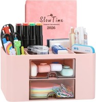 Schreibtisch Organizer Kunststoff Rosa 6 Karos Mit Schublade Stifthalter BüRo