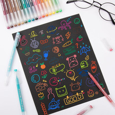 Gel Pens For Coloring, 36 Pack Colored Pens for Black Paper  White Paper, 0....