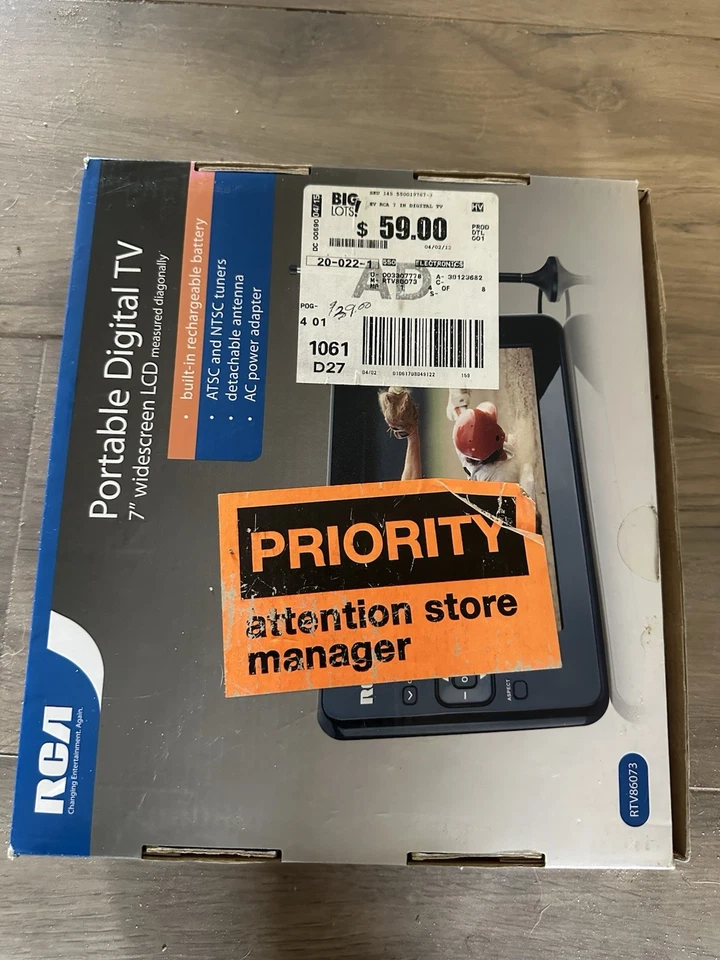 New In Box RCA RTV86073 Portable 7" Widescreen LCD Tested Fast Free Shipping - Image 4 of 4