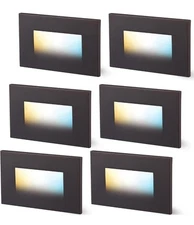 CLOUDY BAY 120V Indoor Outdoor Smart LED Step Lights, RGBCW Oiled Bronze Finish