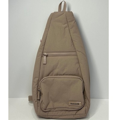 Reebok Maeve Convertible Backpack Crossbody Sling Bag Tan Taupe 3.9L New
