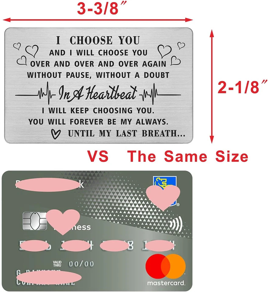 Открытка на День отца для него мужа, я выбираю вас бумажник карты, жених подарки от Bri - Изображение 2 из 4