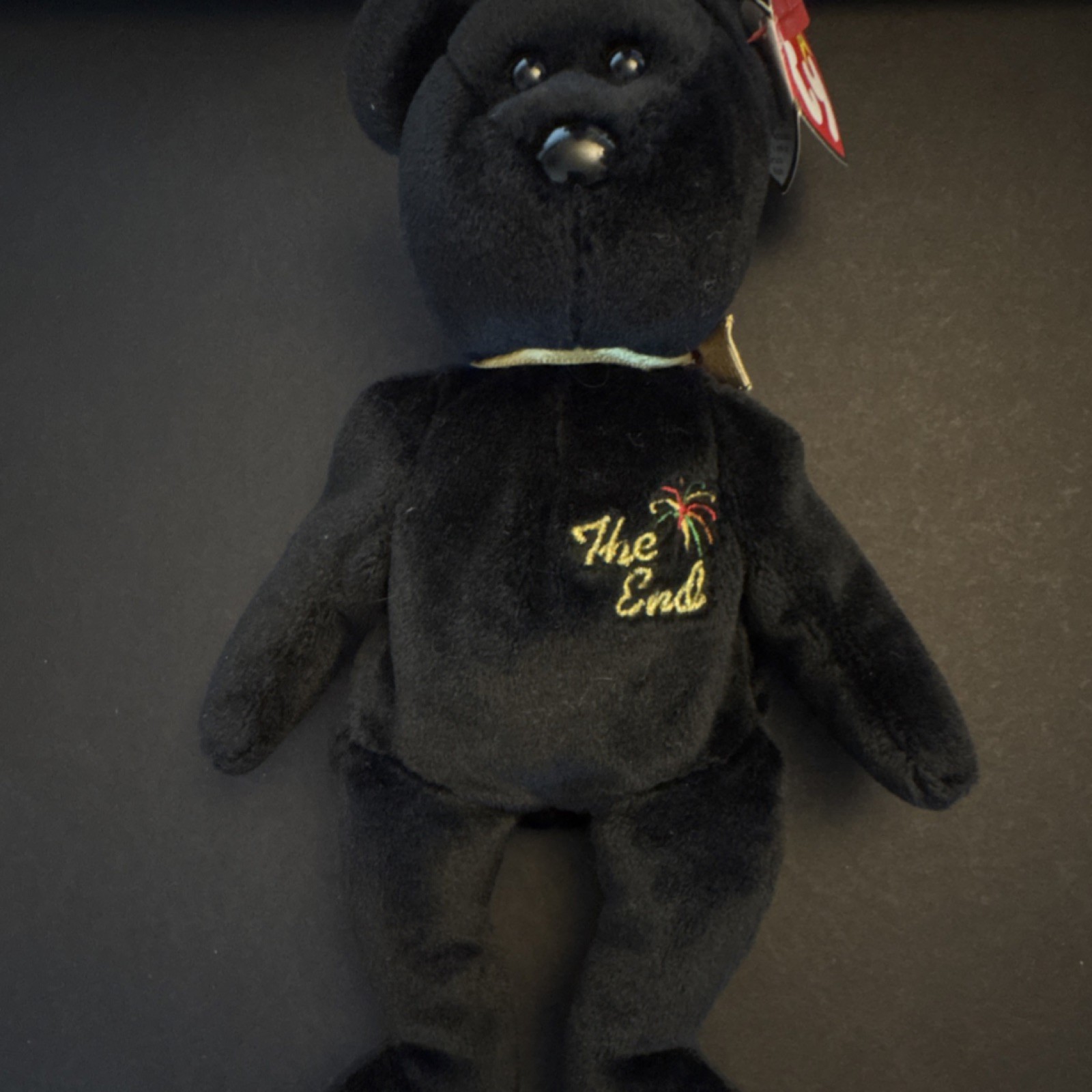 Ty Beanie Baby The End Bear Retired Original Black Plush with Tags