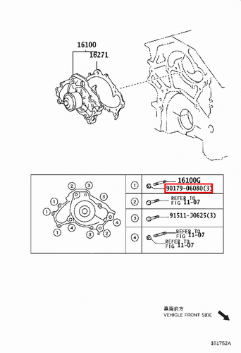 Genuine Toyota Camry MCV36 MCV31 MCV30 MCV20 Estima MCR40 MCR30 Water Pump Nut - Picture 7 of 20