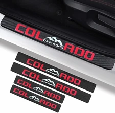 4Pcs Car Door Sill Protector Reflective 4D Colorado Carbon Fiber Entry Guard