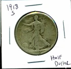1918 S Walking Liberty Half Dollar Key Date Silver Rare 50 Cent Coin U.S 10#6053