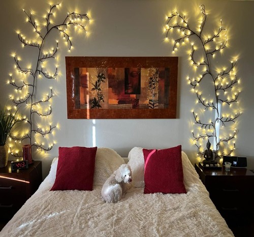 2Pcs Enchanted Willow Vine Lights with Remote, Christmas Swags Indoor Room Decor - Picture 2 of 6