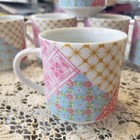 6 Patchwork Quilt Design Tea Cup Mug Set Cottage core Floral made in Japan — photo 3